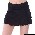 Women's Solid Ruffle Layered Swimsuit Beach Cover Up Skirt Black B073S1X3KS